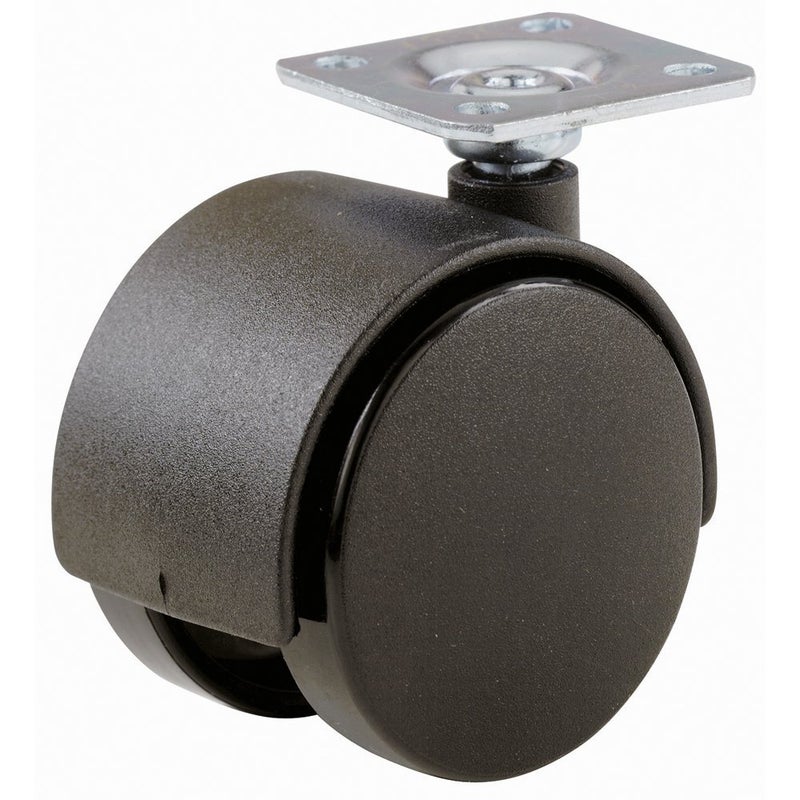 Shepherd Hardware 9417 2-Inch Office Chair Caster, Twin Wheel, 1-1/2-Inch Sq. Plate, 75lb Load Capacity, 2-Pack,Black