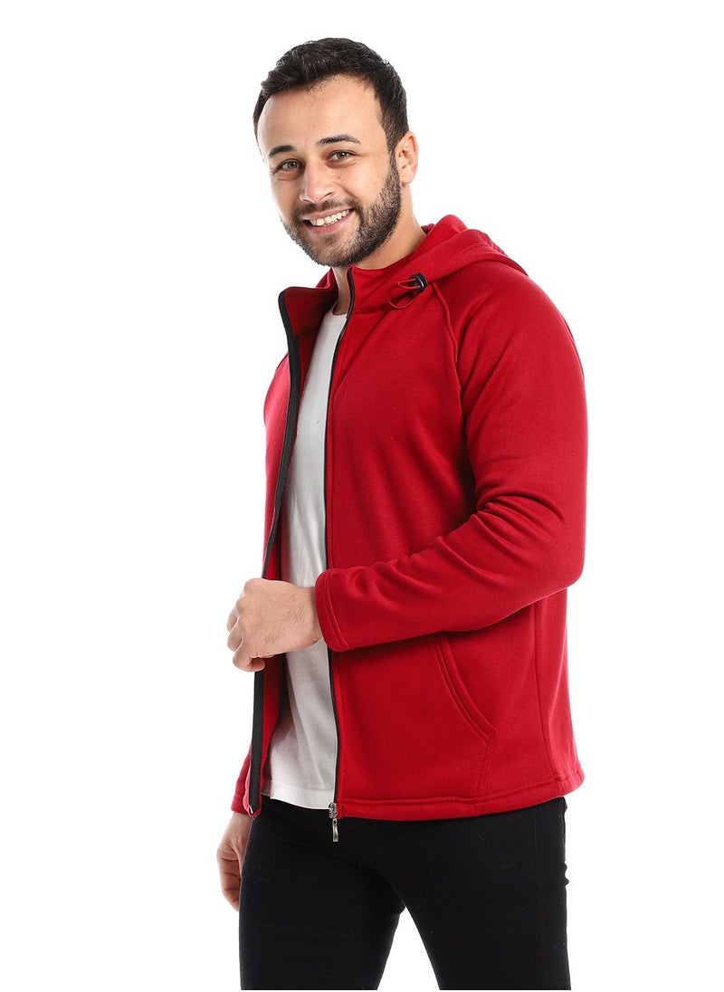 Caesar - Mens Plain Hoodie With Front Pockets and through zipper - Image 1
