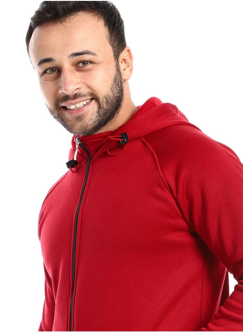 Caesar - Mens Plain Hoodie With Front Pockets and through zipper - Image 1