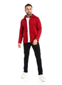 Mens Plain Hoodie With Front Pockets and through zipper