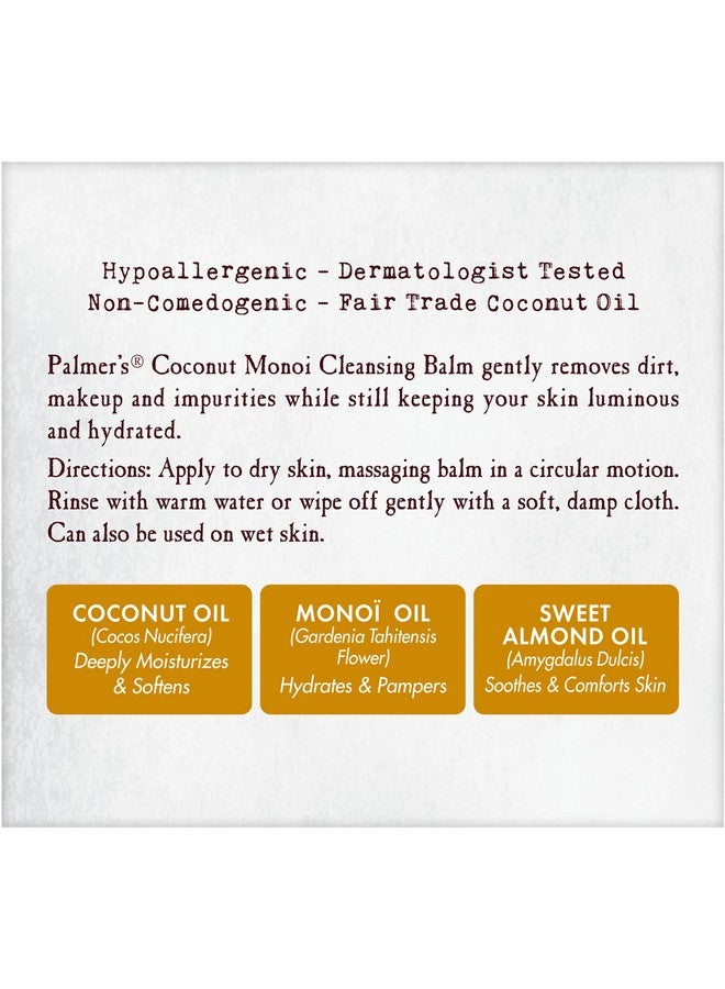 Palmer's Coconut Oil Formula, Coconut Monoi Facial Cleansing Balm and Makeup Remover, 2.25 Ounces - Image 2