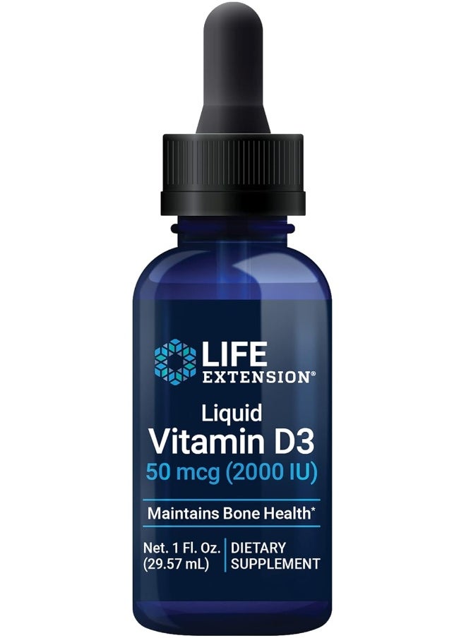 Life Extension - Liquid Vitamin D3 2000 Iu, Unflavored, 1 Fluid Ounce - Image 1