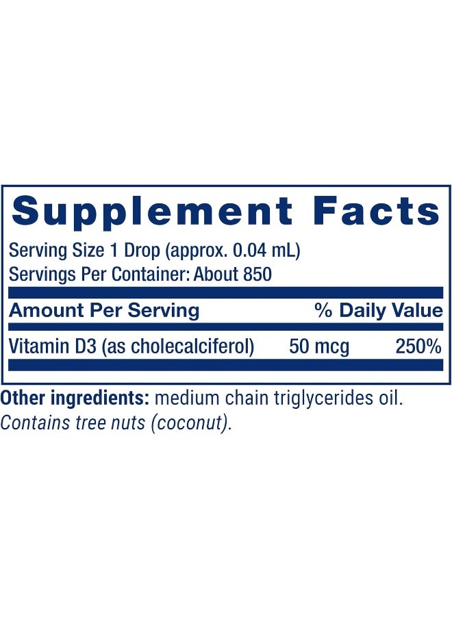 Life Extension - Liquid Vitamin D3 2000 Iu, Unflavored, 1 Fluid Ounce - Image 1
