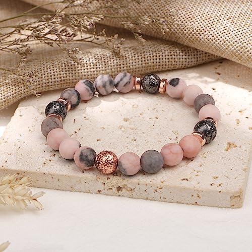 Yiyang 40th Birthday Gifts for Women Natural Stone Beaded Bracelet 40 Year Old Birthday Gifts for Women Mom Friend Sister Colleague 40th Birthday Gift Ideas - Image 3