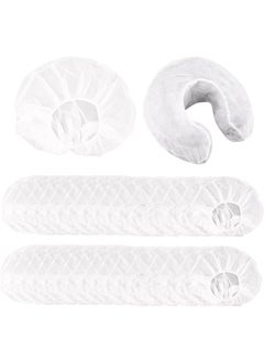 Framendino Framendino, 100 Pack White Disposable Headrest Covers Non-Woven U-Shaped Massage Pillow Fitted Face Cradle for Spa Salon Tables 