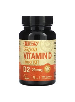 Deva Deva, Vegan Vitamin D2, 20 mcg (800 IU), 90 Tablets  - Image 1