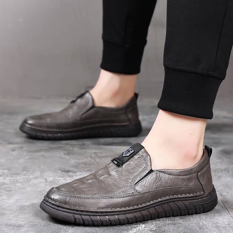 Lazy Men'S Shoes British Style Men'S Casual Shoes Leather Shoes Business Dress Casual Leather Shoes Driving Shoes - Image 2