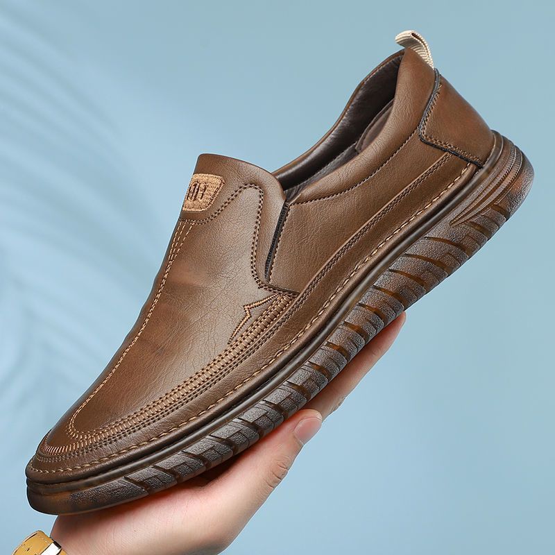 Lazy Men'S Shoes British Style Men'S Casual Shoes Leather Shoes Business Dress Casual Leather Shoes Driving Shoes - Image 1