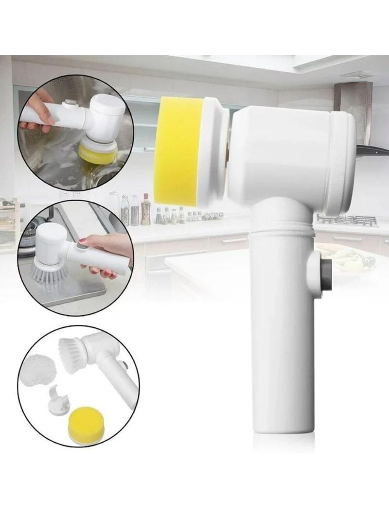 Portable Multi-Function Electric Cleaning Brush - Electric Spin Scrubber, 5 Replace Scrub Heads Multi-Functional Battery Powered Electric Cleaning Suit, for Kitchen Bathtub Shower Bidet - 5 in 1 - Image 3