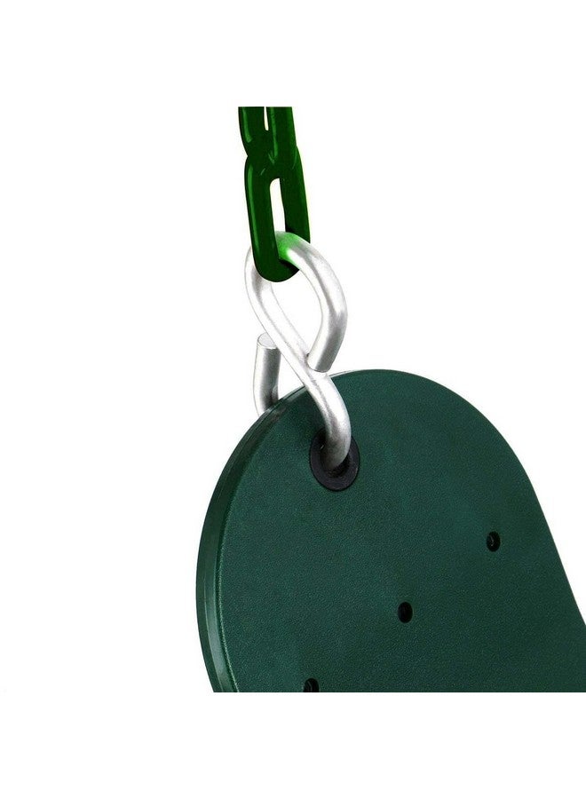 Toy Park Kids Flexible Swing Seat Heavy Duty 60" Chain Plastic Coated Playground Swing Set Accessories with Snap Hooks (Green) - Image 2