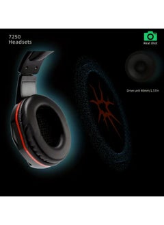 Home Clearance Sale 7250/3.5mm Gaming Dual-sided Headphones For Computer Online Classes And Office Use With Wired Microphone And Line Control In Black Color With Desktop Dual-hole Plug  - Image 5