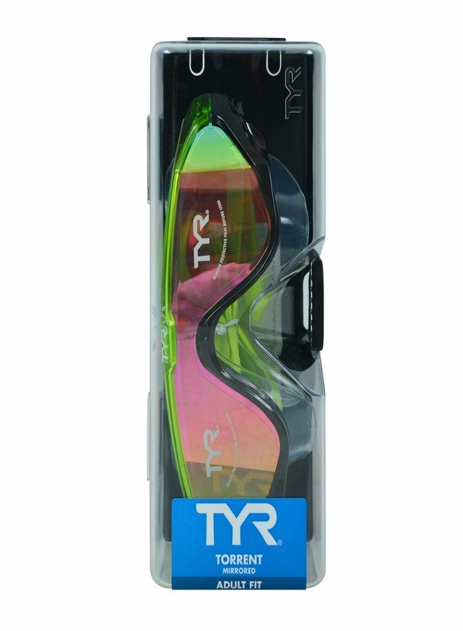 TYR Torrent Mirrored Mask Swimming Goggles for Adults, Color-Rainbow/Black - Image 3