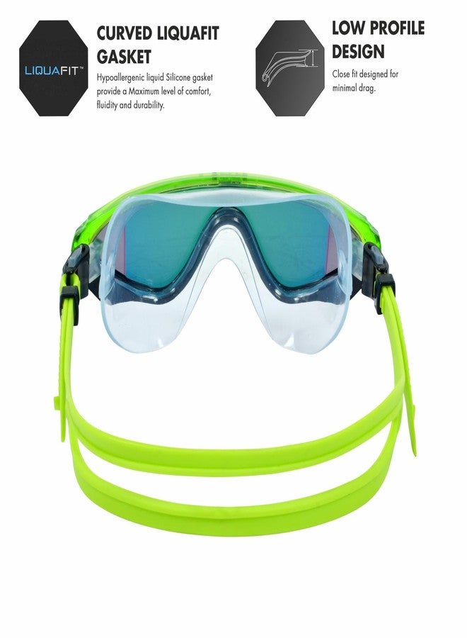 TYR Torrent Mirrored Mask Swimming Goggles for Adults, Color-Rainbow/Black - Image 2