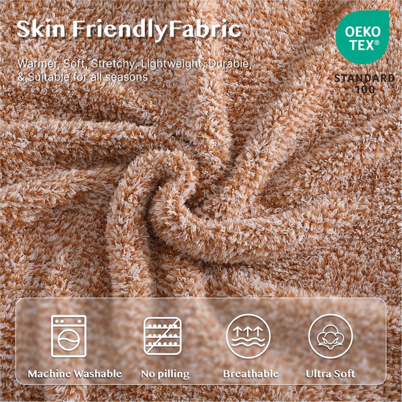 WRENSONGE Throw Blanket Cationic Dyeing Burnt Orange Soft Cozy Fluffy Warm Hand Made Weave Throw Blankets for Couch, Sofa, Chair, Bed, Camping, Picnic, Travel Lightweight Bed Blanket - 60"*80" - Image 5