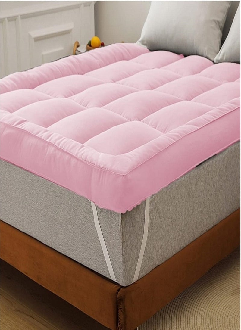 Blueberry Mattress Topper Top Quality Micofiber Quilted Box Design Stiched With 4 Corner Elastic 6cm Thickness 200x200cm - Image 1