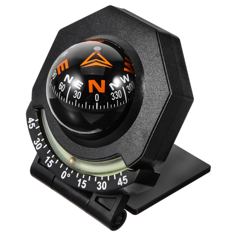 Adjustable Night Glow Car Compass with Suction Cup Mount for Dashboard Vehicle Navigation - Image 2