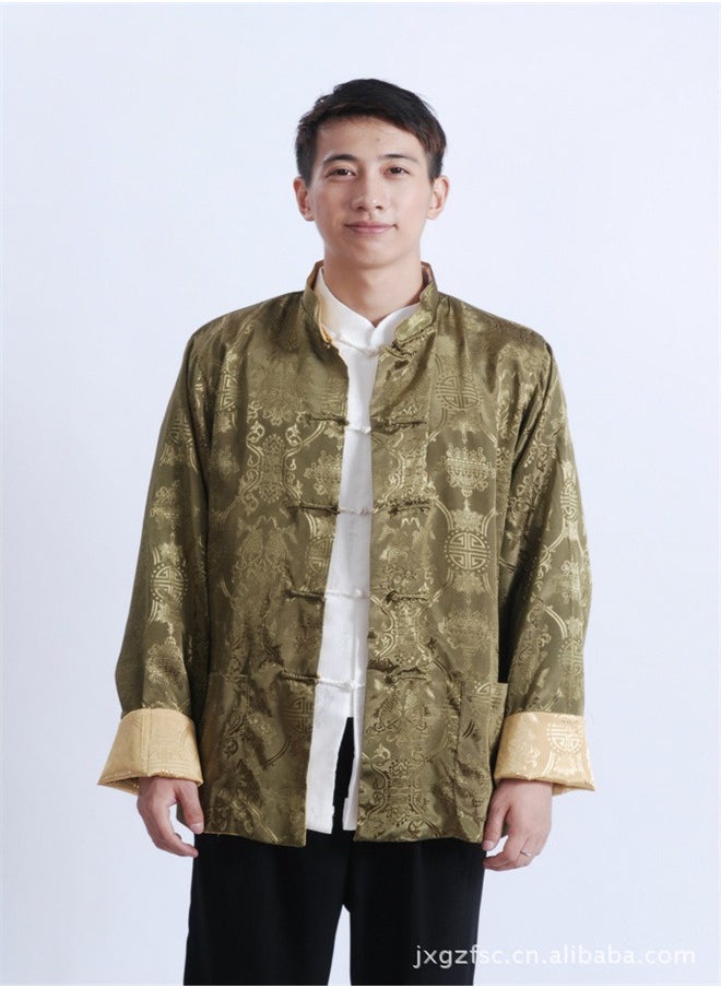 Loquat - Men's Double-Sided Top Green/Gold - Image 1