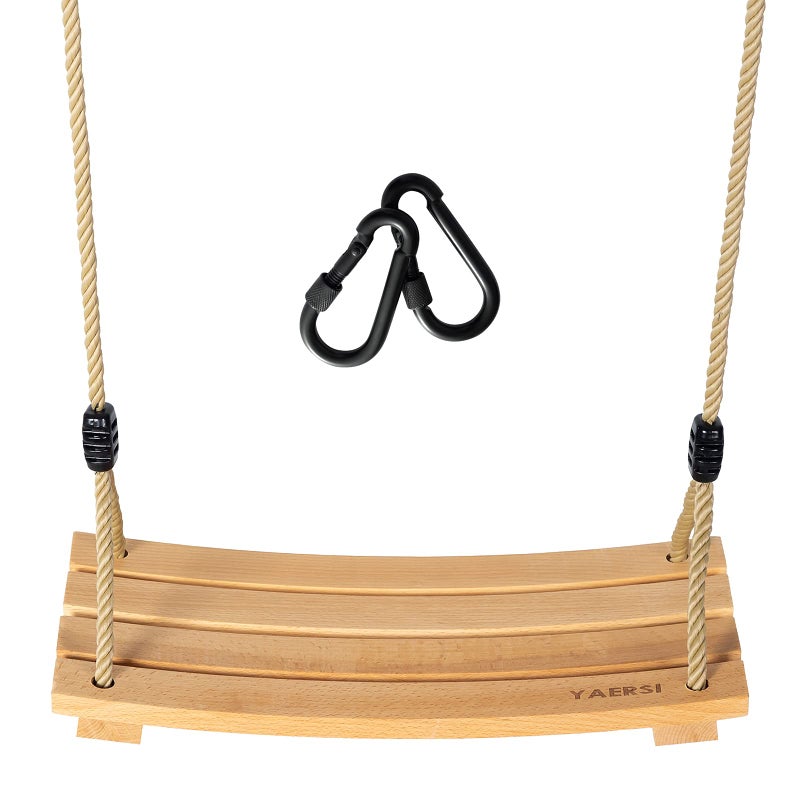 Wooden Tree Swings Tree Swing for Adults Children Kids Wood Swing Seat with Adjustable Rope 220lbs Load Wooden Swing Set for Indoor Outdoor