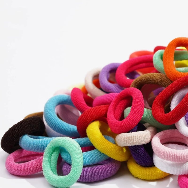 BBgifts Cotton Baby Hair Ties for Toddler Girls and Kids 150PCS Infant Seamless Hair Accessories Elastic Ponytail Holders 1 Inch and Assorted Colors - Image 1