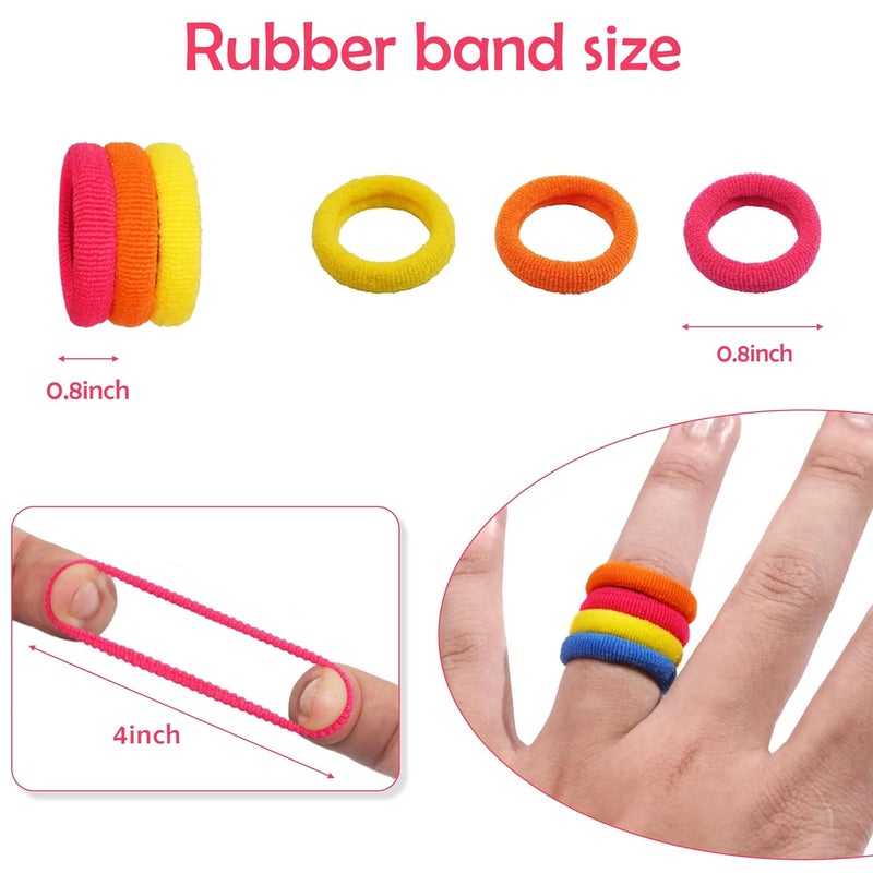 BBgifts Cotton Baby Hair Ties for Toddler Girls and Kids 150PCS Infant Seamless Hair Accessories Elastic Ponytail Holders 1 Inch and Assorted Colors - Image 3