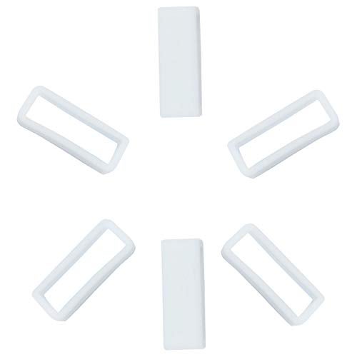 KHZBS rubber silicone watch band strap loops keeper holder retainer with tool included (6 packs 20mm white) - Image 5