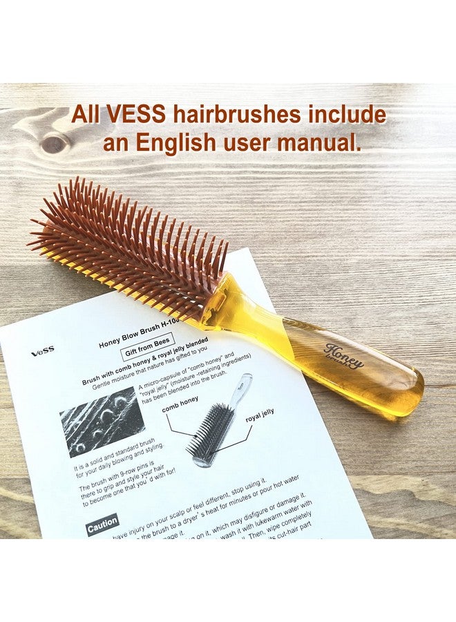 VESS Honey Blow Brush H1000 With Comb Honey And Royal Jelly Blended 9Row Pins Made In Japan - Image 4