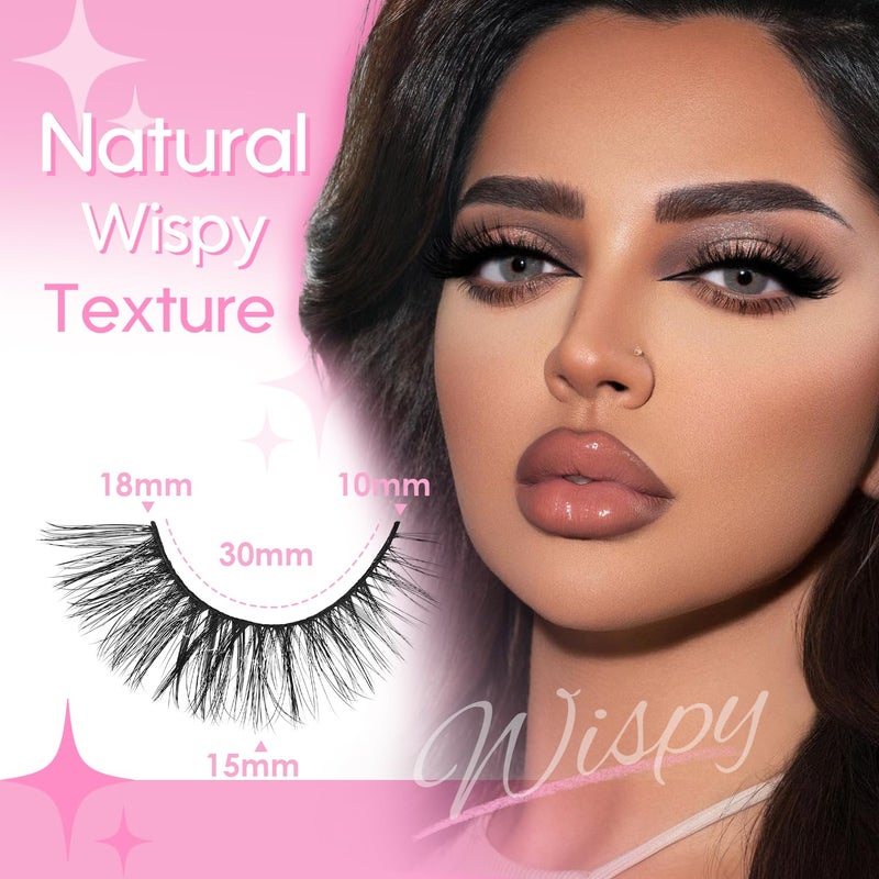 Azenlo False Eyelashes 20 Pairs 10-18mm Long Lashes Wispy Lashes Faux Mink Lashes 3D Fluffy Cat Eye Lashes ï¼ˆstyle 20-060) - Image 2