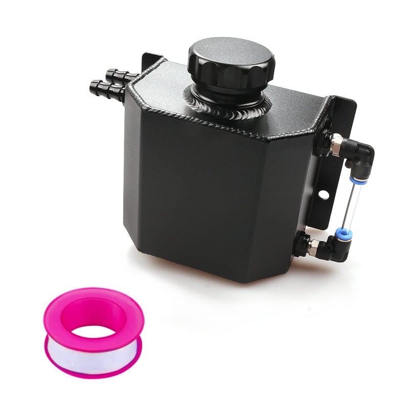 YIUIY Universal Coolant Reservoir Overflow Tank 1l Aluminum Coolant Radiator Expansion Tank Black