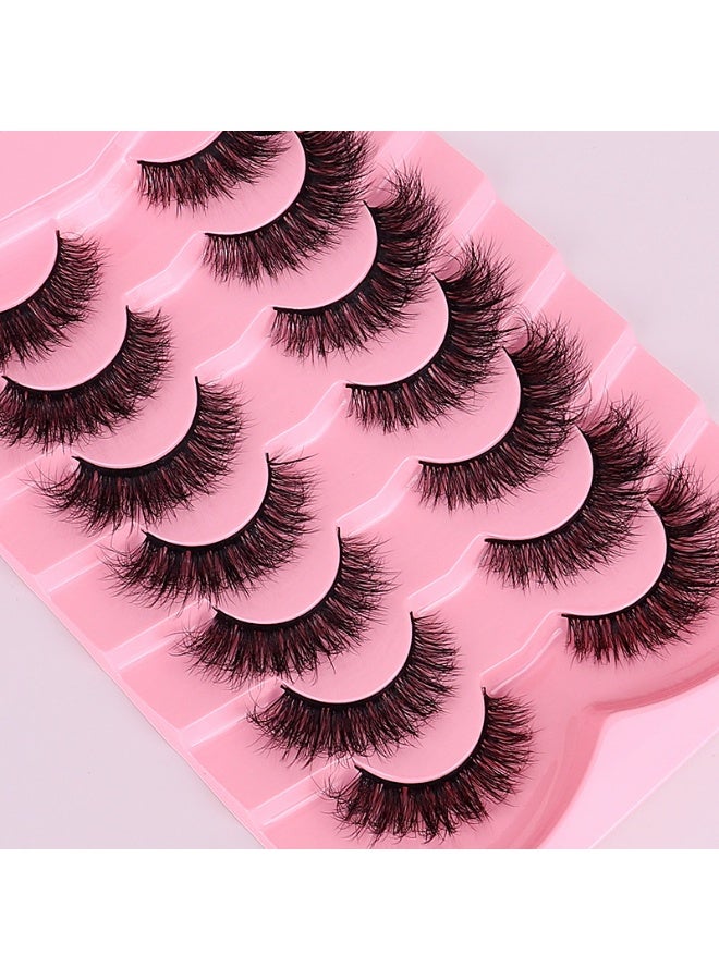 7 Pairs Half Eye False Eyelashes  - Premium Natural to Dramatic Eyelash Extension Set 7x12mm- Reusable Fake Lashes for Beauty Makeup - Raw-Edged False Eyelashes, Thick and Multi-layered, Curled and Fluffy - Image 3