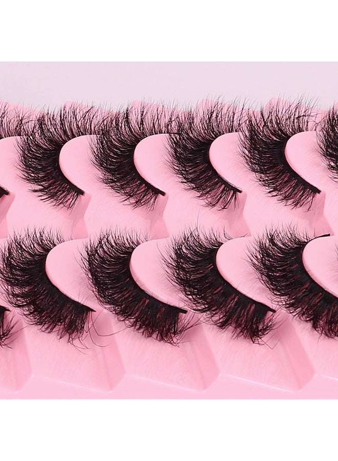 7 Pairs Half Eye False Eyelashes  - Premium Natural to Dramatic Eyelash Extension Set 7x12mm- Reusable Fake Lashes for Beauty Makeup - Raw-Edged False Eyelashes, Thick and Multi-layered, Curled and Fluffy - Image 5