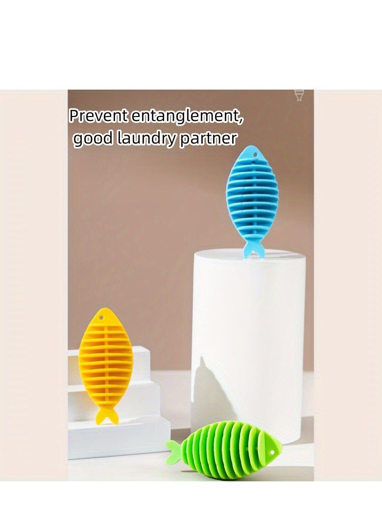 Soft glue laundry ball small fish household washing machine laundry ball anti-entanglement artifact clothing decontamination washing and cleaning,3pcs - Image 4