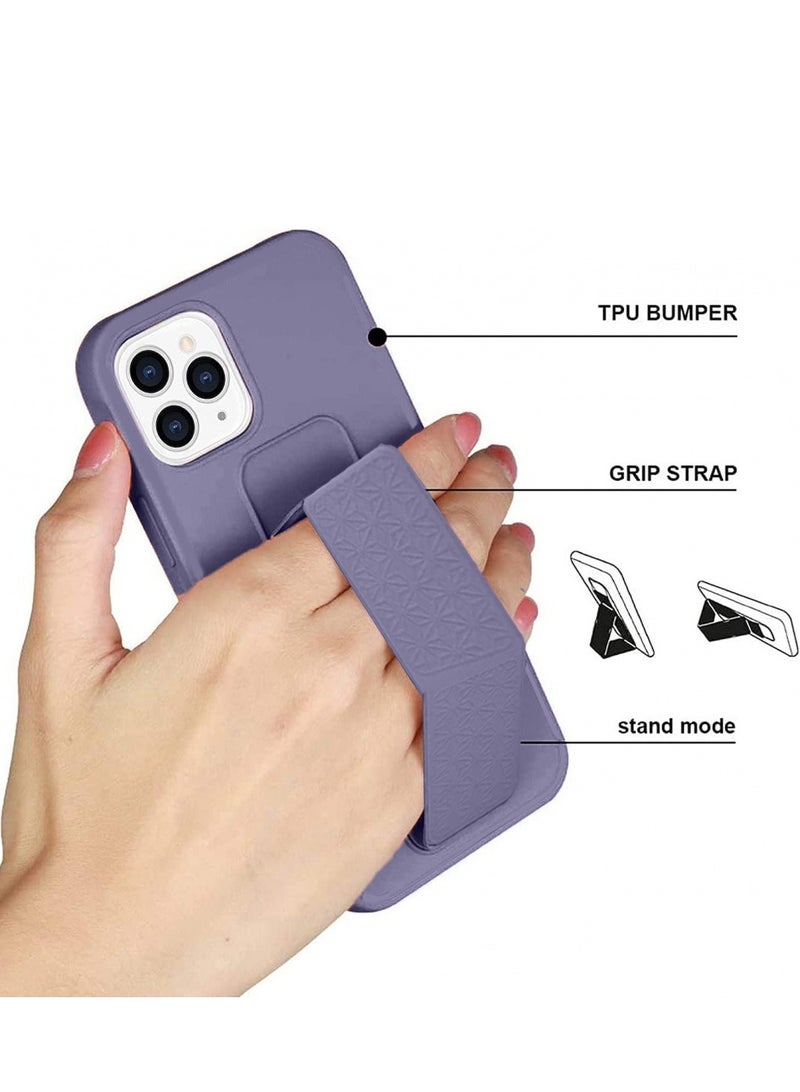 Techie غطاء سيليكون ناعم وسلس مع مقبض يد مغناطيسي وآلية داخلية من الألياف الدقيقة لجهاز آبل آيفون 15 برو ماكس - بنفسجي - Image 2