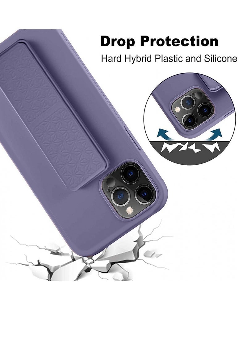 Techie غطاء سيليكون ناعم وسلس مع مقبض يد مغناطيسي وآلية داخلية من الألياف الدقيقة لجهاز آبل آيفون 15 برو ماكس - بنفسجي - Image 5