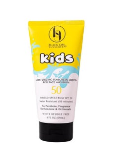 Black Girl Sunscreen Large Kids Spf 50 Sunscreen Lotion 6 Oz Vegan & Waterresistant Will Not Leave White Residue (6 Fl. Oz.)