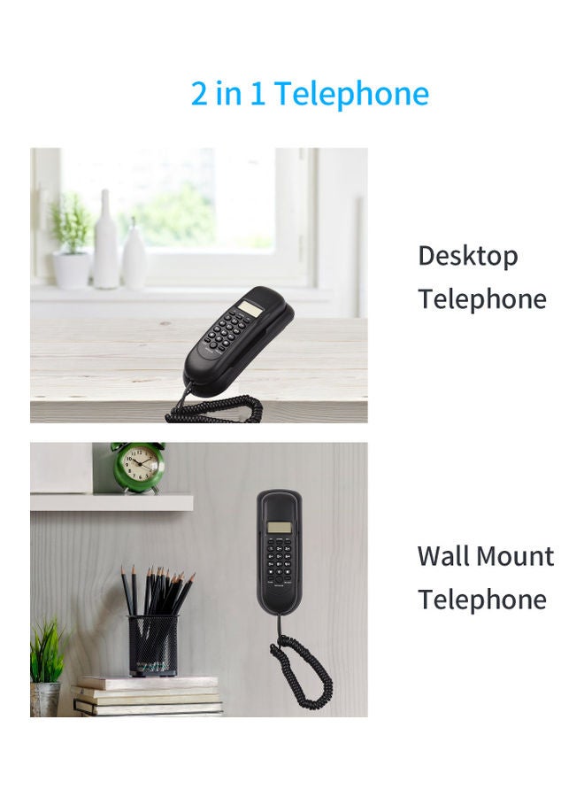 Wall-Mounted Wired Telephone Base Station Black - Image 3
