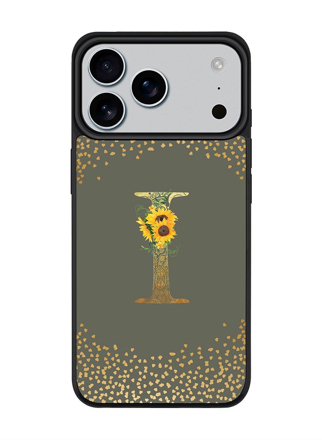 Stylizedd iPhone 17 Pro Max Case, [Compatible with MagSafe] Slim Magnetic cover Phone Case iPhone 17 Pro Max -Custom Floral Monogram - I  (Olive Green ) - Image 1