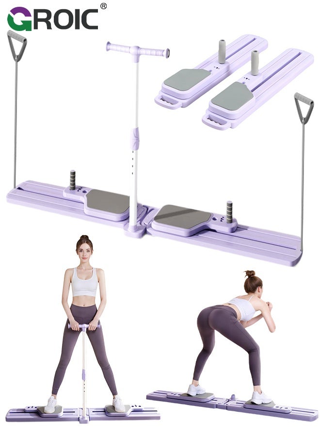 GROIC 6 in 1 Split Pilates Board, Multifunctional Exercise Board, Push Up Pilates Reformer Set, Ski Exercise Machine, Ab Machine, Fitness Board, Abdominal Board Exercise Equipment for Home Full Body - Image 1