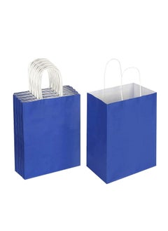 PARTY FUN Paper Gift Bags Set of 10pcs, 8x15x21cm: Stylish Packaging for Special Occasions Dark Blue Color  - Image 1