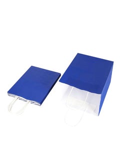 PARTY FUN Paper Gift Bags Set of 10pcs, 8x15x21cm: Stylish Packaging for Special Occasions Dark Blue Color  - Image 2