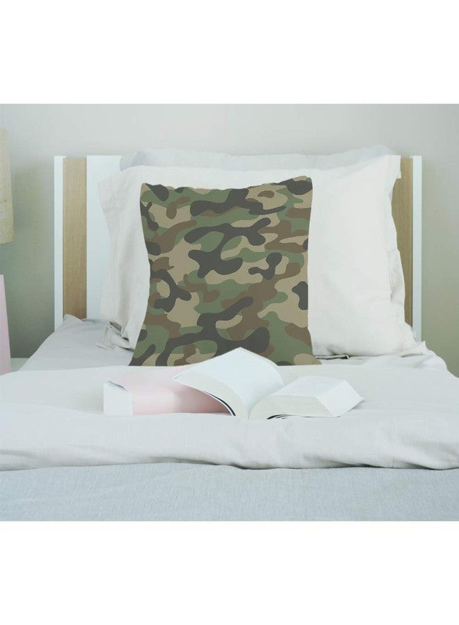 EKOBLA Camouflage Throw Pillow Cover Military Army Green Hunting Solider Combat Forest Woodland Cozy Square Cushion Case for Men Women Boys Girls Room Home Decor Cotton Linen 18x18 Inch - Image 3