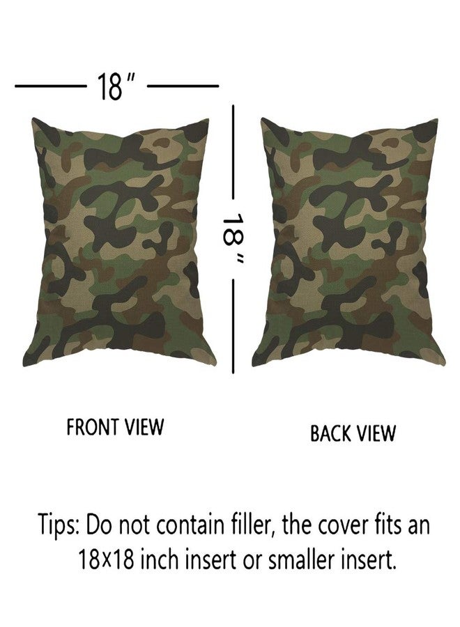EKOBLA Camouflage Throw Pillow Cover Military Army Green Hunting Solider Combat Forest Woodland Cozy Square Cushion Case for Men Women Boys Girls Room Home Decor Cotton Linen 18x18 Inch - Image 5