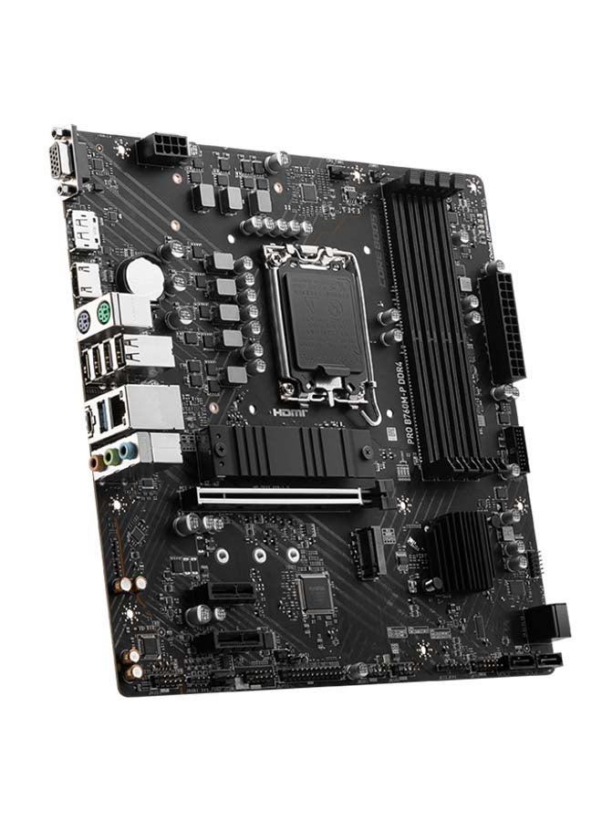 MSI Pro B760M-P DDR4 Intel LGA 1700 MATX Motherboard, Intel B760 Chipset, 4x DDR4, 128GB Max Support, 1x PCI-Ex16, Gigabit LAN, 2x M.2, 1x HDMI, 1x USB 3.2 1x DP, 1xVGA, 4X USB 2.0 | 911-7E02-006 Black - Image 4