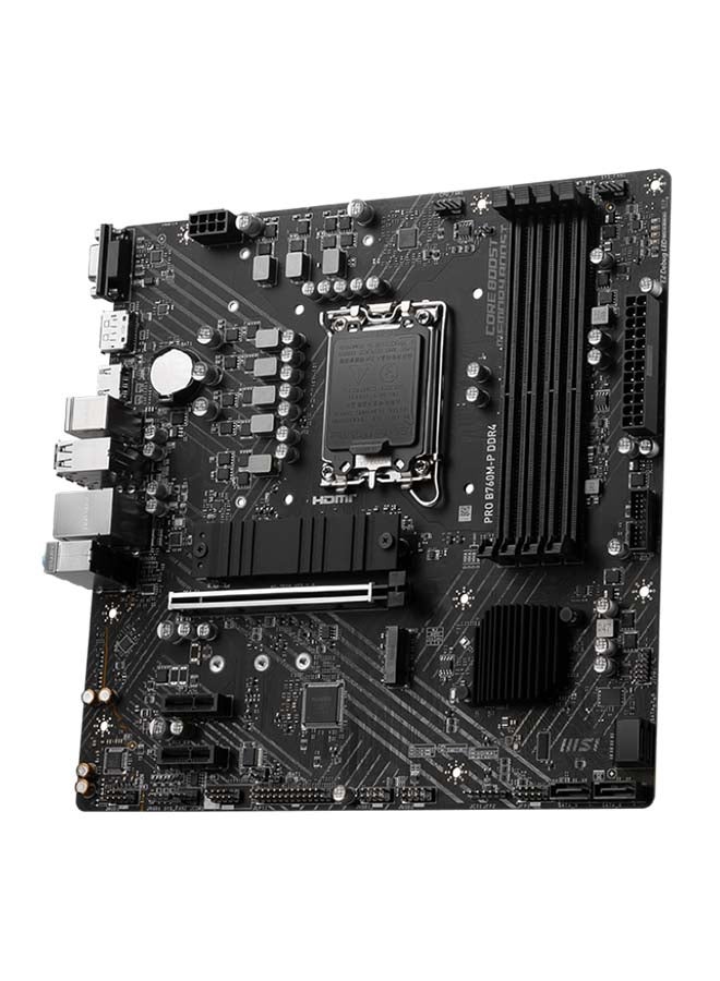 MSI Pro B760M-P DDR4 Intel LGA 1700 MATX Motherboard, Intel B760 Chipset, 4x DDR4, 128GB Max Support, 1x PCI-Ex16, Gigabit LAN, 2x M.2, 1x HDMI, 1x USB 3.2 1x DP, 1xVGA, 4X USB 2.0 | 911-7E02-006 Black - Image 3