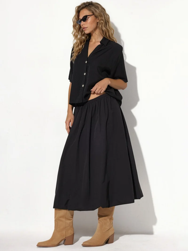 Busem BUSEM High-Waist A-Line Midi Skirt