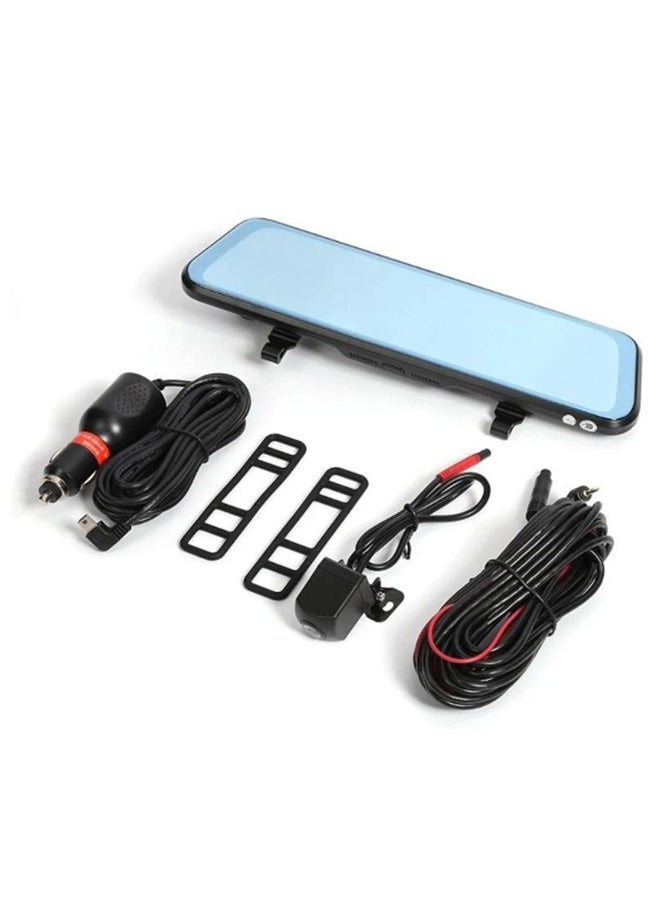 9.66inch Dash Cam panoramic HD night vision reversing image large screen streaming rearview mirror trip recorder.