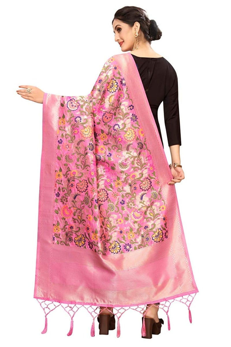 JENNY DESIGNER شال بناراسي حرير مطبوع للنساء - Image 3