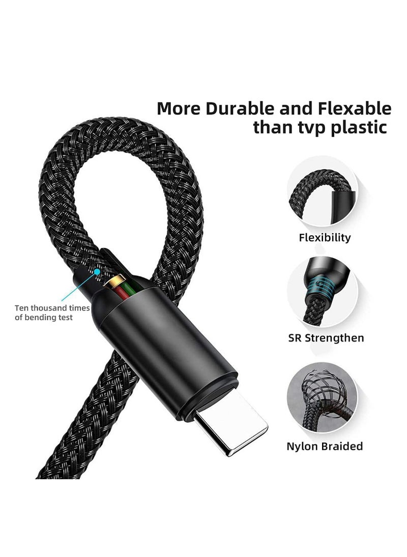 SYOSI - Nylon Braided Surface Connect to USB C Charging Cable, Compatible with Microsoft Surface Pro 7/6/5/4/3 Go3/2/1 Laptop4/3/2/1, Must work with 45W 15V3A USB-C Charger (Black, 6ft) - Image 1