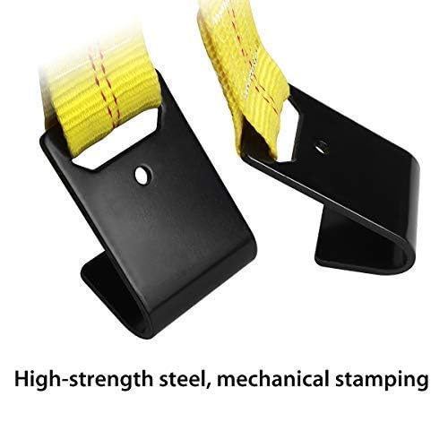 JCHL Tow Dolly Basket Strap System with Flat Hook - Universal Vehicle Tow Dolly Strap, 2 Pack - Yellow - Fits 15"-19" Tires - 10000 lbs Capacity - Image 3