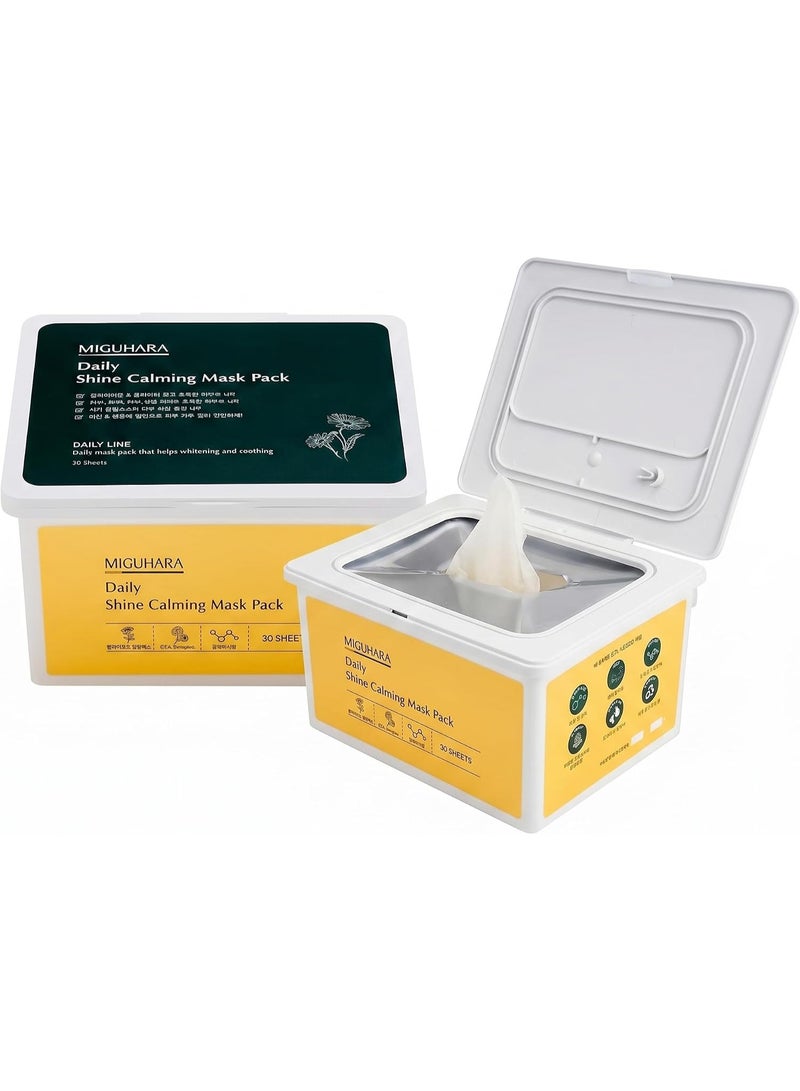 MIGUHARA Daily Shine Mask Pack (30ea) | Hydrating & Refreshing Face Mask