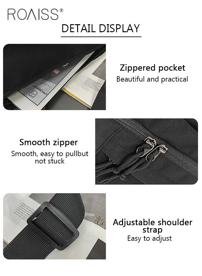 roaiss Unisex Multifunctional Chest Bag Large Capacity Shoulder Sling Bag for College Students 13 inch Laptop Bag Ideal for multipurpose  Activities with Frog Pendant - Image 5